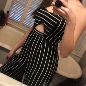 Striped jump suit